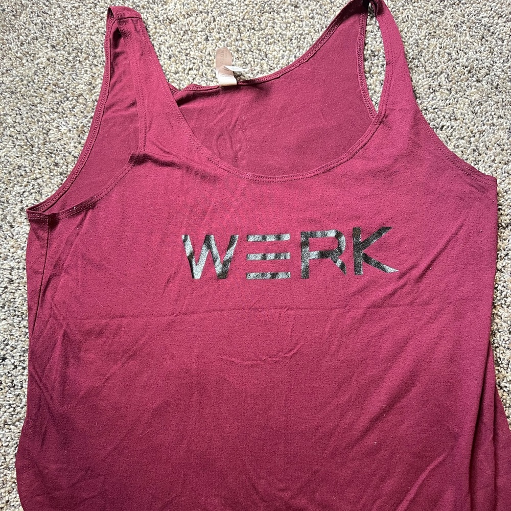 SPENGA Maroon WERK tank top. Size small.